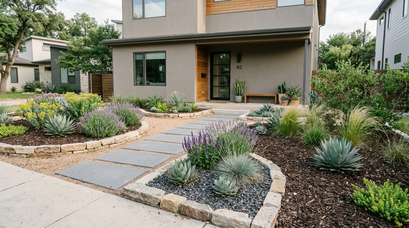 Low-Water Walkway Planting